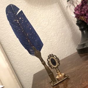 Quill and wax stamp set